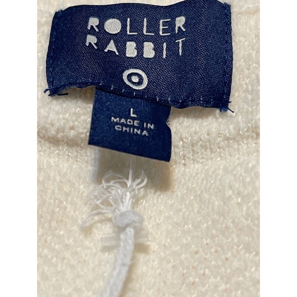 Roller Rabbit x Target Cream Floral Knit Sleeveless Midi Dress Side Slit Large L - Picture 7 of 7